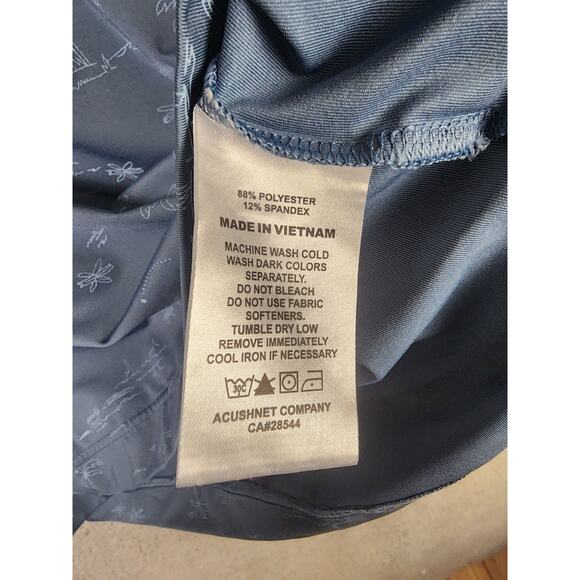 FootJoy Polo Shirt Men's Sz M Blue Tropic Golf Lisle Performance Active Casual - Picture 4 of 6